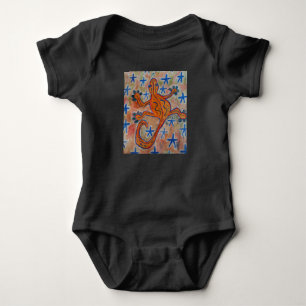 Orange Gecko Baby Strampler