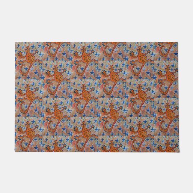 Orange Gecko Door Mat Fußmatte (Vorderseite)