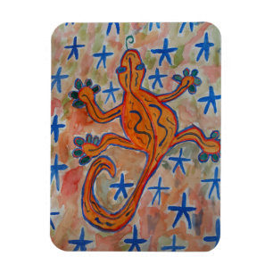 Orange Gecko Postcard Magnet