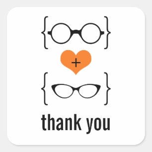 Orange Geeky Glasses Dankes an Stickers