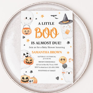 Orange Geist Halloween Kleiner Boo Baby Shower Einladung