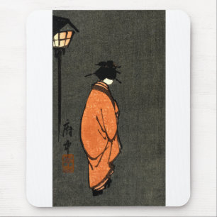 Orange gekleidete Geisha Mousepad
