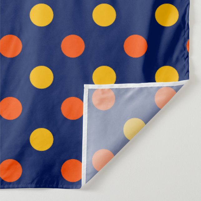 Orange Gelb auf Blau Punkte Design  Wandteppich (Detail)
