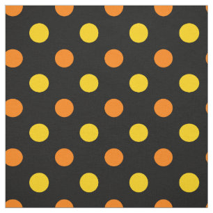 Orange Gelb auf Schwarz Punkte Design  Stoff