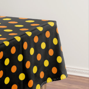 Orange Gelb auf Schwarz Punkte Design Tischdecke