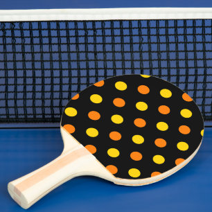 Orange Gelb auf schwarzem Punkte-Design  Tischtennis Schläger