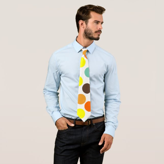 orange, gelb, braun, blaue Punkte Krawatte (Beispiel)