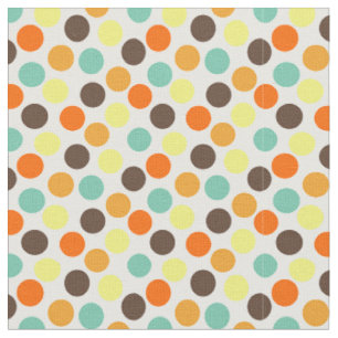 orange, gelb, braun, blaue Punkte Stoff