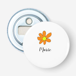 Orange Gelb Daisy abstrakter Admintext weiblich Flaschenöffner