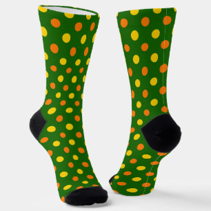 Orange Gelb Grün Punkte Design  Socken
