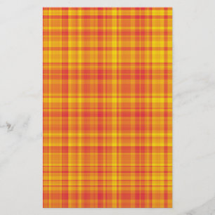 Orange Gelb Kariertes Karomuster  Briefpapier