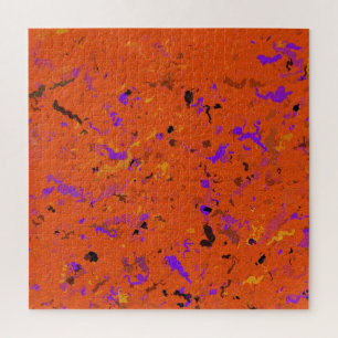 Orange, Gelb, Lila und Schwarz, Abstrakt Puzzle