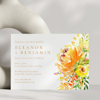 Orange Gelbe Aquarell-Blumen-Hochzeitslandschaft