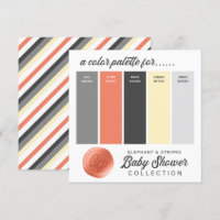 Orange Gelbe Graue Babyparty-Farbpalette-Karte