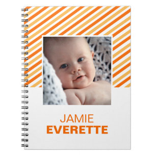 Orange-gelbe moderne Streifen individuell gestalte Notizblock