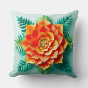 🌼 Orange Gelbe Papierblume Raumdeko Akzent 🌼 Kissen