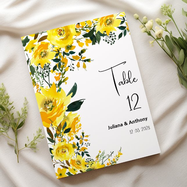 Orange-gelbe Sommer-botanic-florale Tischnummern (Orange yellow summer botanic floral Table Numbers )