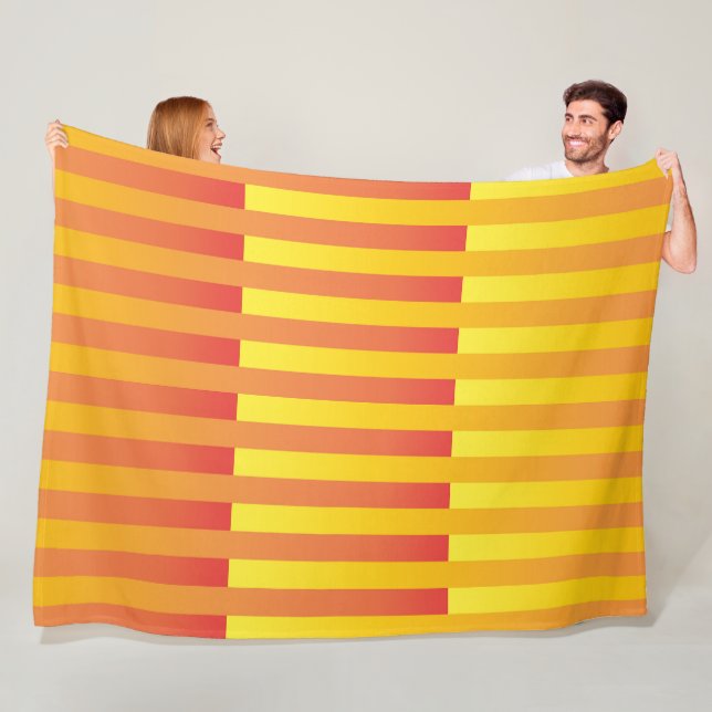 Orange-gelbe Streifenmuster Fleecedecke (Beispiel)