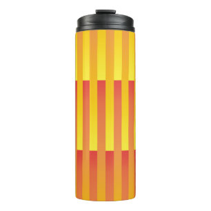 Orange-gelbe Streifenmuster Thermosbecher