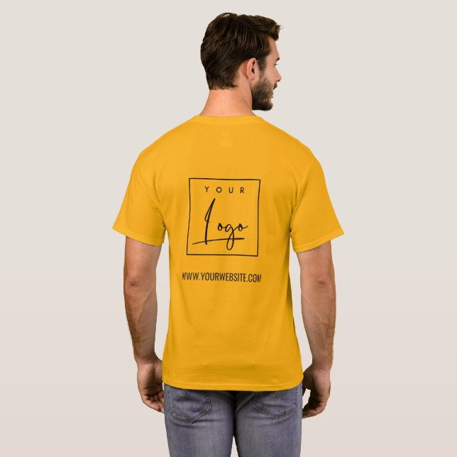 Orange-Gelbe Unternehmen Fügen Sie Ihre Logo-Websi T-Shirt (Schwarz voll)