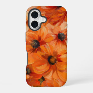 ORANGE GELBE WEISSE HERBSTANEMONE MOHNBLUMEN iPhone 16 HÜLLE