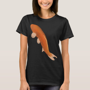 Orange Gelber Koi-Fisch Zeichnung, Aufkleber T-Shirt