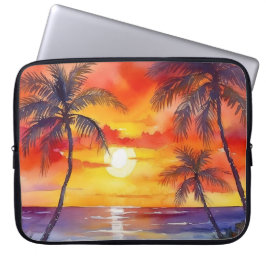 ORANGE & GELBER TROPISCHER SONNENUNTERGANG AM STRA LAPTOPSCHUTZHÜLLE
