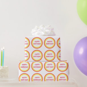 Orange gelbes, einfaches Happday Wrapping Paper Geschenkpapier