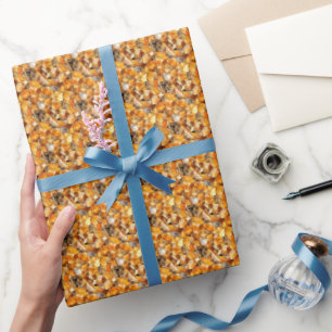 Orange Gemstone Geschenkpapier