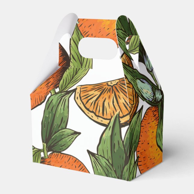 Orange Gemustert Geschenkschachtel (Vorderseite)