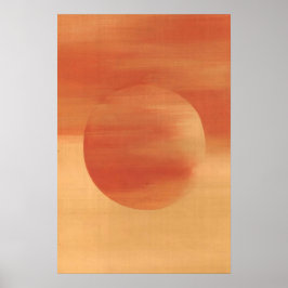 Orange Geometric Abstrakt Circle Art Poster