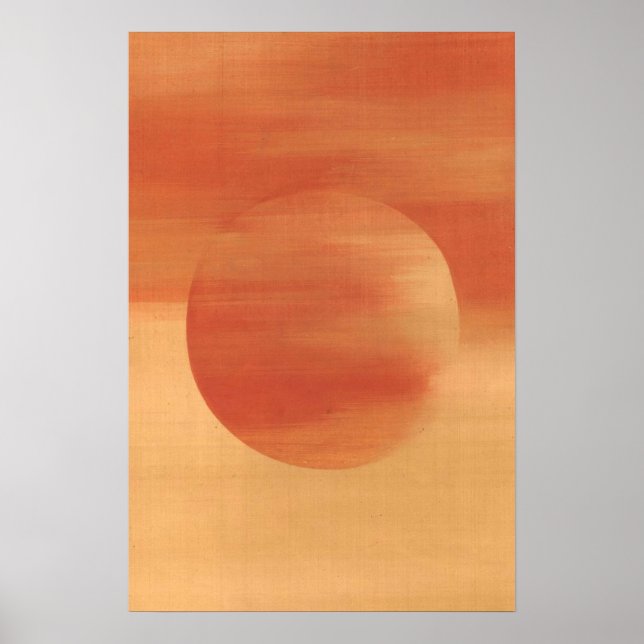 Orange Geometric Abstrakt Circle Art Poster (Vorne)
