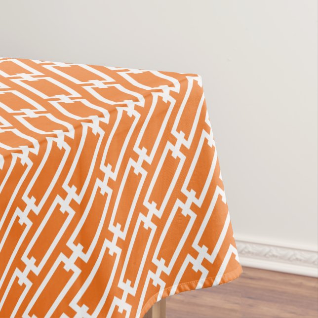Orange Geometric Chain Links Muster Tischdecke (Beispiel)