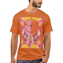 Orange Geometric Formen Dreamcatcher T - Shirt