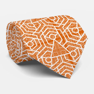 Orange Geometric Muster Design Neck Tie Krawatte