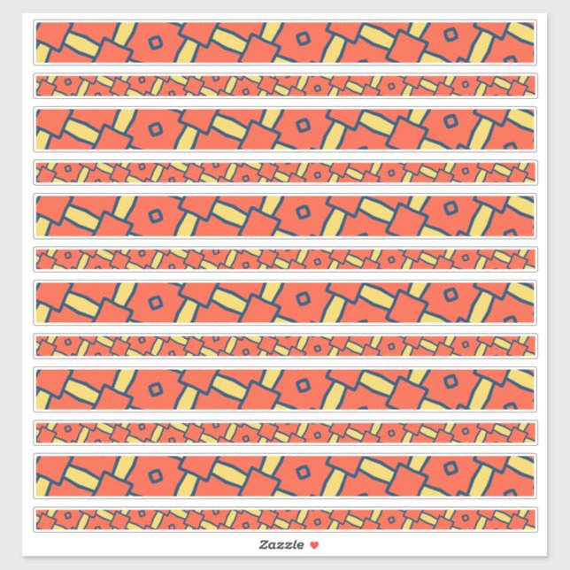 Orange Geometric Scrapbook Borders Aufkleber (Blatt)