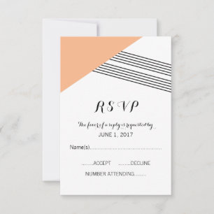 Orange Geometric Strip Response Card RSVP Karte