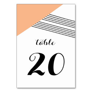 Orange Geometric Strip Table Card Tischnummer