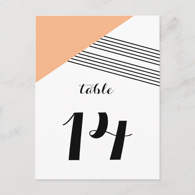 Orange Geometric Strip Table Postcard Postkarte (Vorderseite)