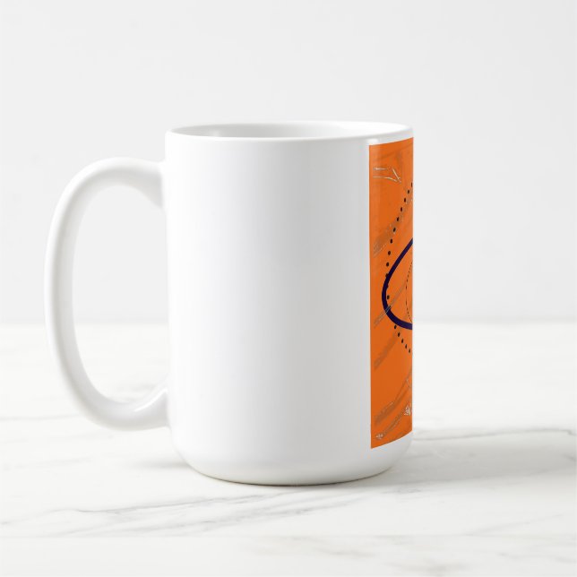ORANGE GEOMETRISCHE KUNST KAFFEETASSE (Links)