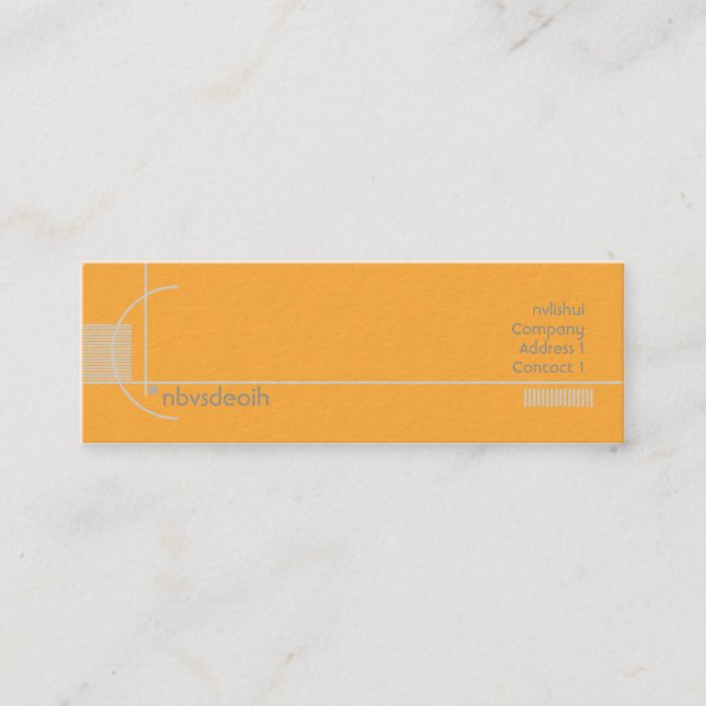 Orange geometrisches - dünn mini visitenkarte (Vorderseite)