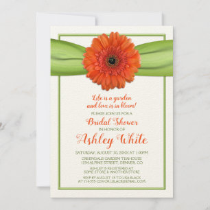 Orange Gerber Daisy Green Bridal Dusche Einladung