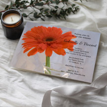Orange Gerber Daisy in Vase Wedding