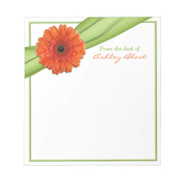 Orange Gerber Daisy Ribbon Personalisiert Notepad Notizblock