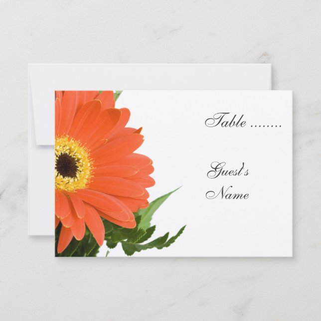 Orange Gerber Wedding Tischnummer (Vorderseite)