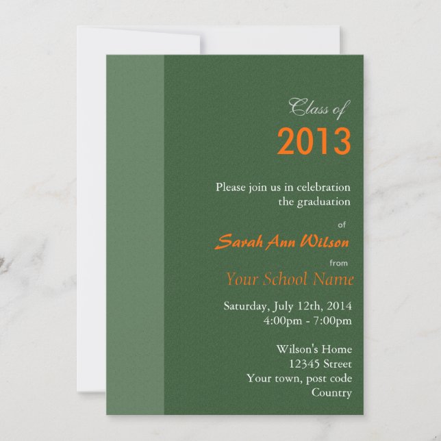 Orange Gerbera daisa floraler Abschluss Einladung (Vorderseite)