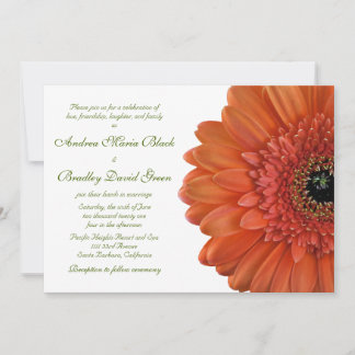 Orange Gerbera Daisy Blume Wedding Einladung