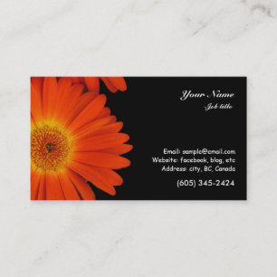 orange Gerbera-Daisy-Blumen Visitenkarte