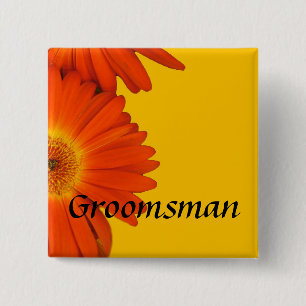 orange Gerbera-Daisy-Blumenknöpfe. Button