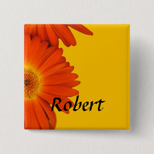 orange Gerbera-Daisy-Blumenknöpfe. Button